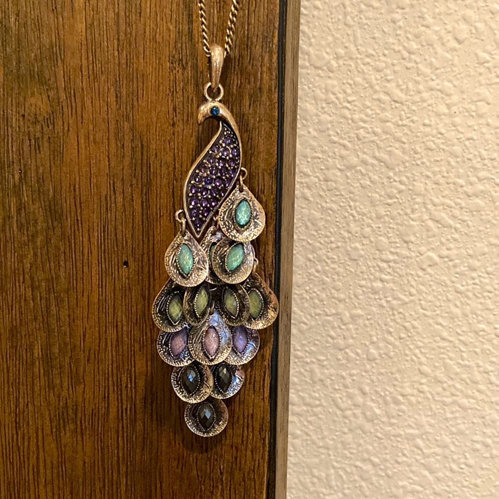 Vintage peacock necklace